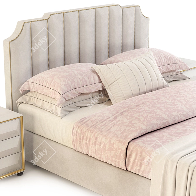 Bayonne Bed: High-Quality, Unwrapped Design 3D model image 3