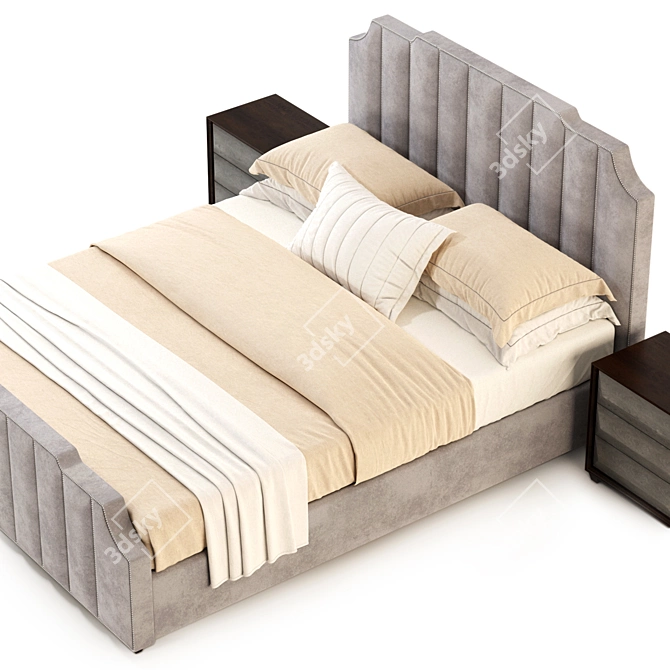 Bayonne Bed: High-Quality, Unwrapped Design 3D model image 6