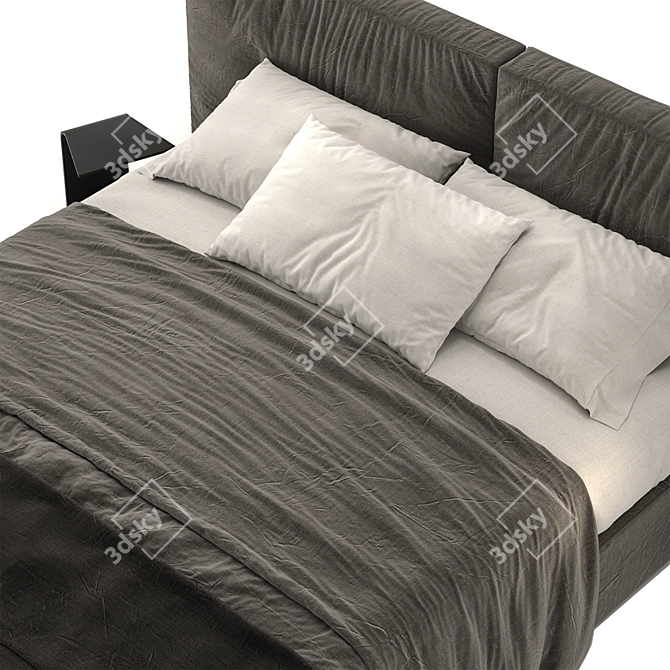 Modern Gray Bed - Ditre Italia 3D model image 3