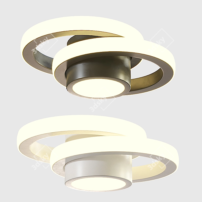 Minimalist Ceiling Lamp: Black/White, 60mm Height 3D model image 1