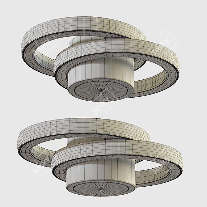 Minimalist Ceiling Lamp: Black/White, 60mm Height 3D model image 2