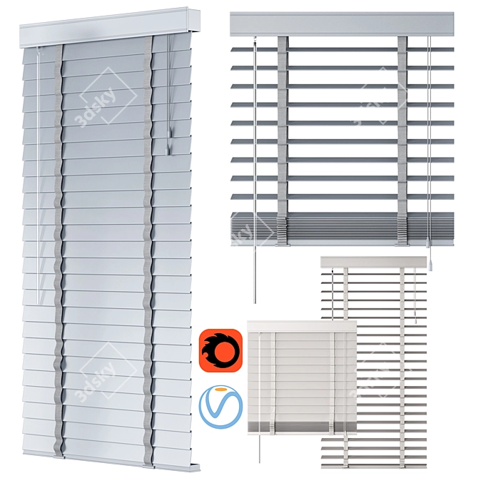 Elegant Venetian Blind | 50mm Slat 3D model image 1