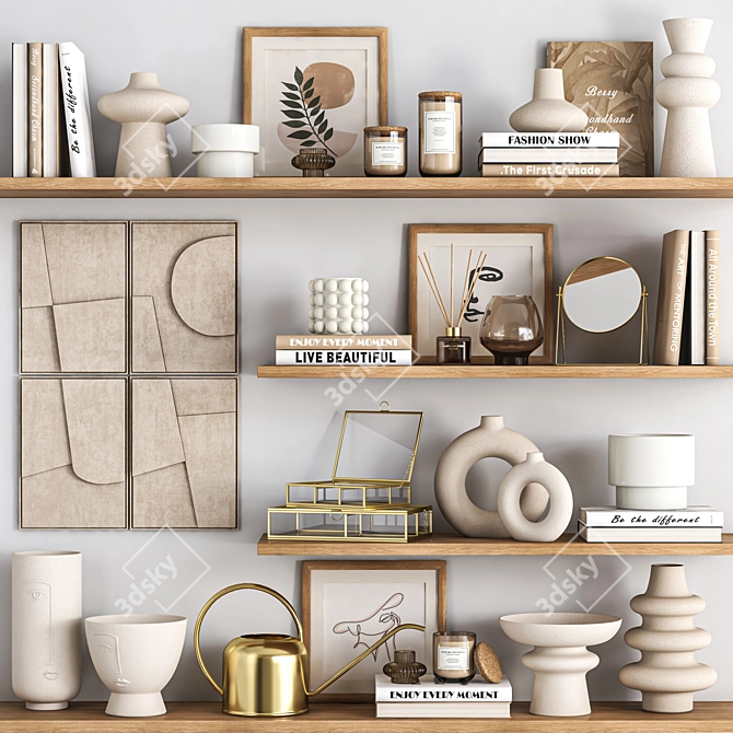 HM Decorative Set-04: Stylish & Versatile Home Accessories 3D model image 1