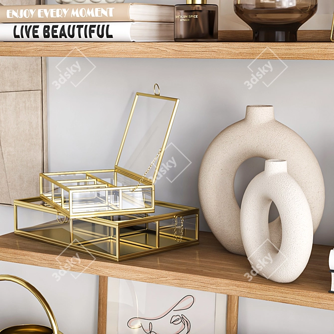 HM Decorative Set-04: Stylish & Versatile Home Accessories 3D model image 6