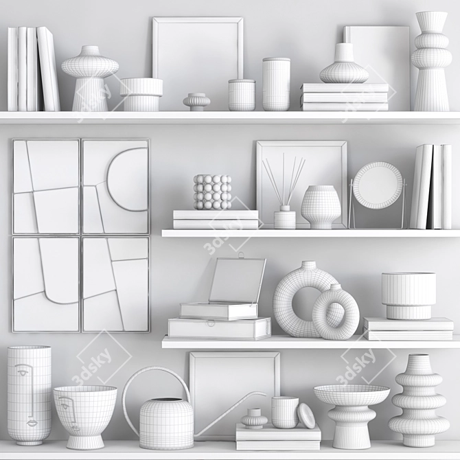 HM Decorative Set-04: Stylish & Versatile Home Accessories 3D model image 7