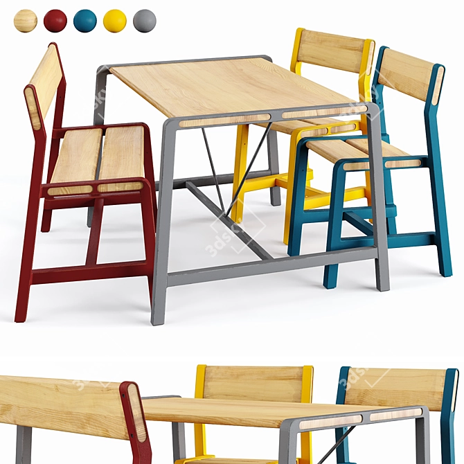 Modern Ikea Children Ypperlig Table 3D model image 1