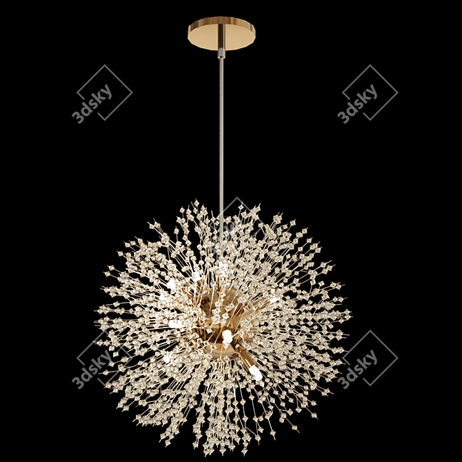 Elegant Crystal Ball Chandelier 3D model image 2