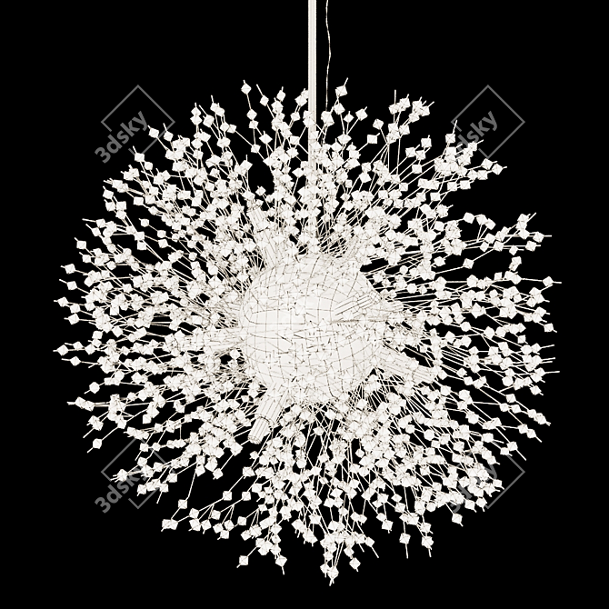 Elegant Crystal Ball Chandelier 3D model image 3