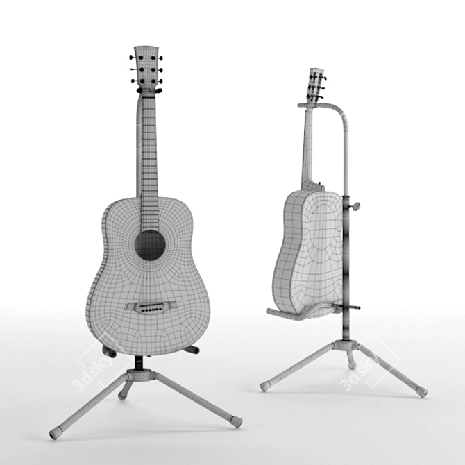 Veston F-38 Acoustic Guitar 3D model image 4