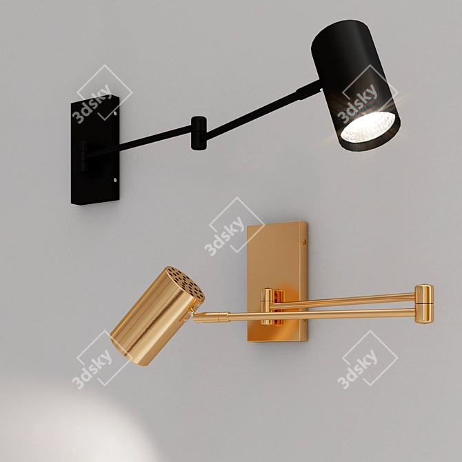 VALLBO: Stylish Foldable Metal Wall Lamp 3D model image 2