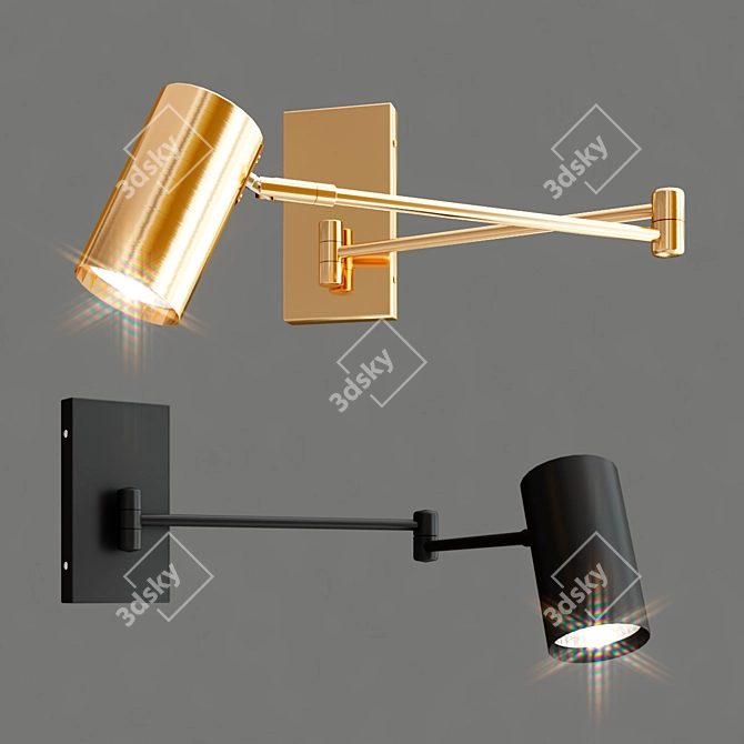 VALLBO: Stylish Foldable Metal Wall Lamp 3D model image 3