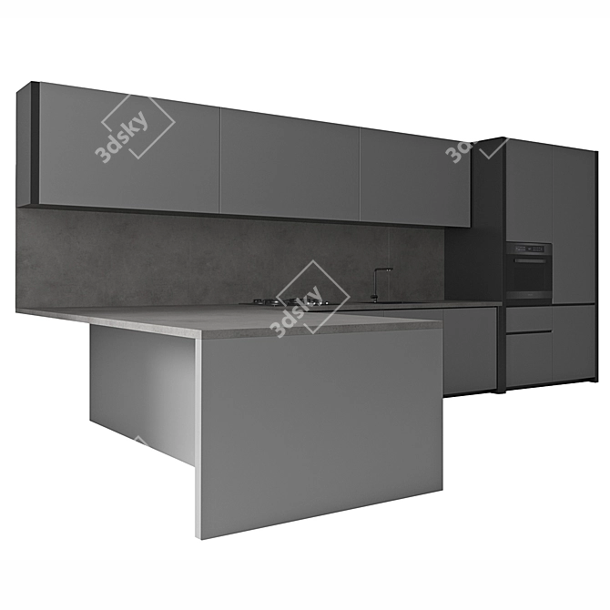 Sleek ALEA Kitchen Collection 3D model image 2