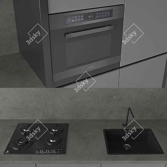 Sleek ALEA Kitchen Collection 3D model image 3