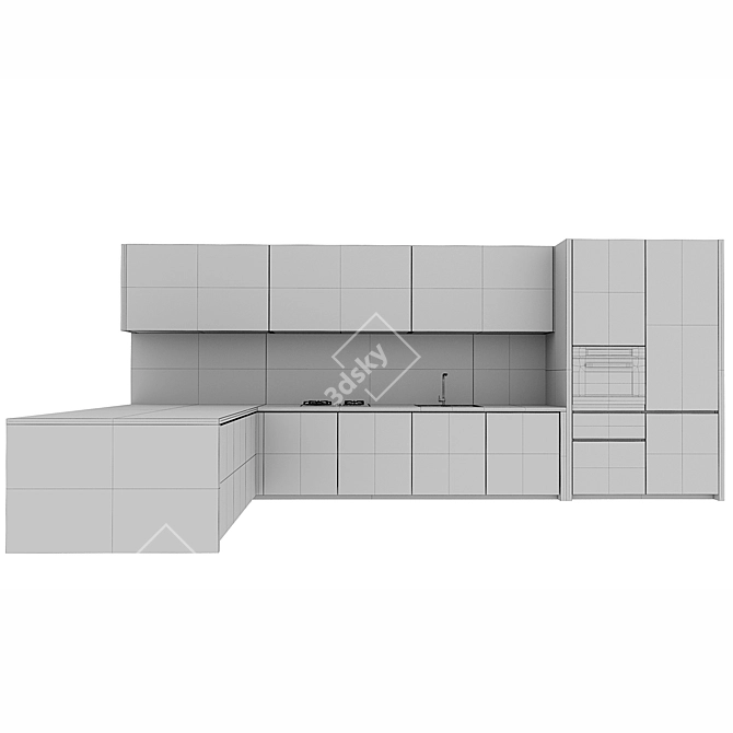 Sleek ALEA Kitchen Collection 3D model image 4