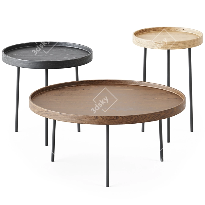 Nordic-inspired Wooden Coffee Table 3D model image 1