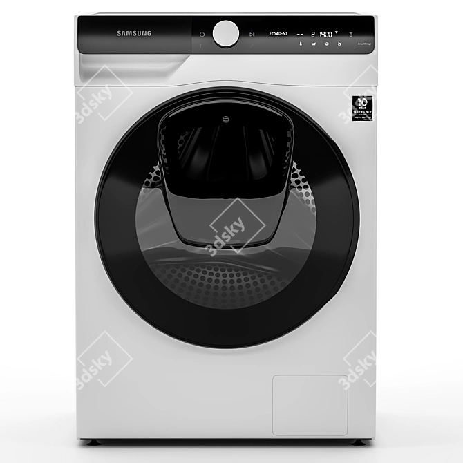 Title: Samsung Front-Load Washer & Dryer 3D model image 2