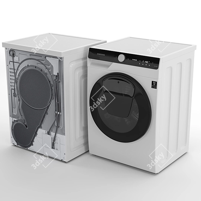 Title: Samsung Front-Load Washer & Dryer 3D model image 3