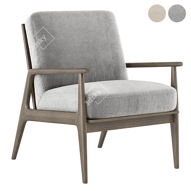 Title: Modern Mid Century Chair Set 3D model image 2