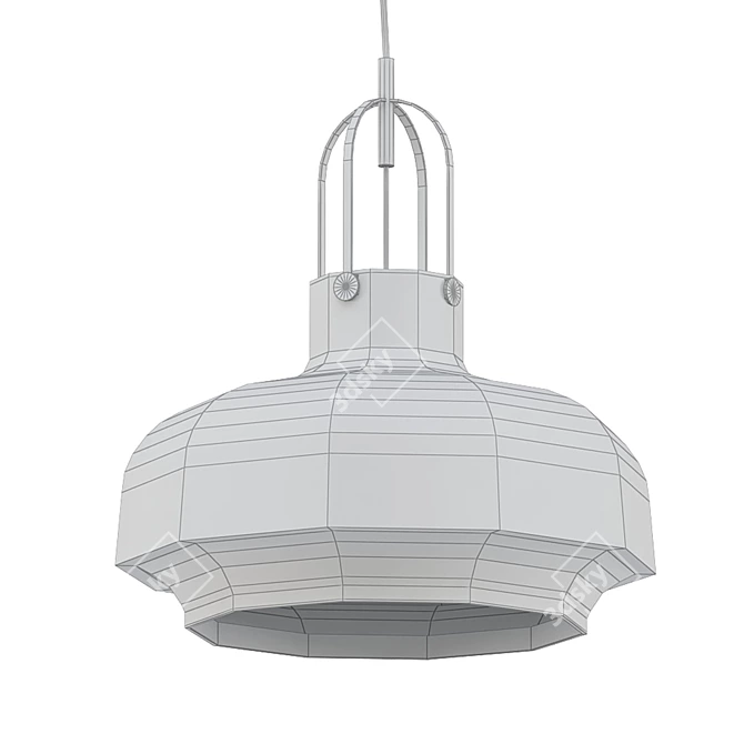 Elegant Metal Pendant Lamp 3D model image 2