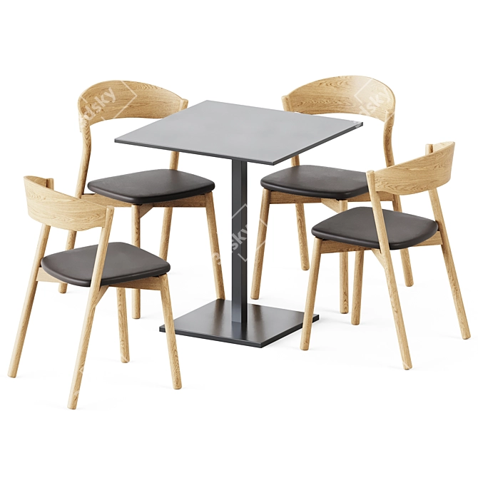 Elegant Table and Chair Set 3D model image 1