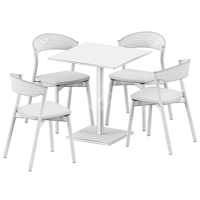 Elegant Table and Chair Set 3D model image 4