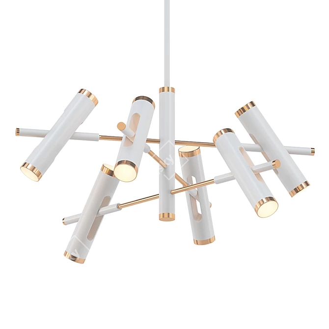 Elegant Rainer Chandelier: Illuminate in White 3D model image 1