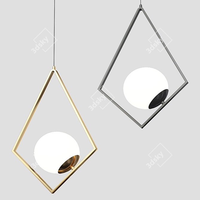 MarbleGlow Pendant Light 3D model image 1