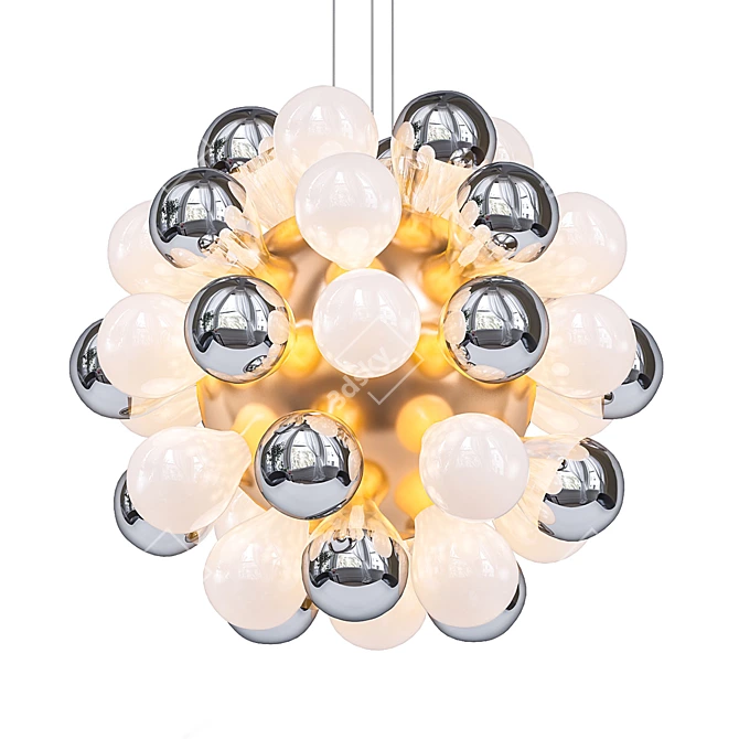 Elegant Korneli Chandelier: White & Smoky 3D model image 1