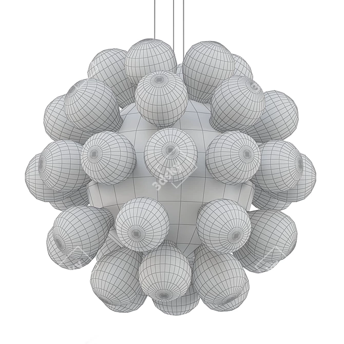 Elegant Korneli Chandelier: White & Smoky 3D model image 2