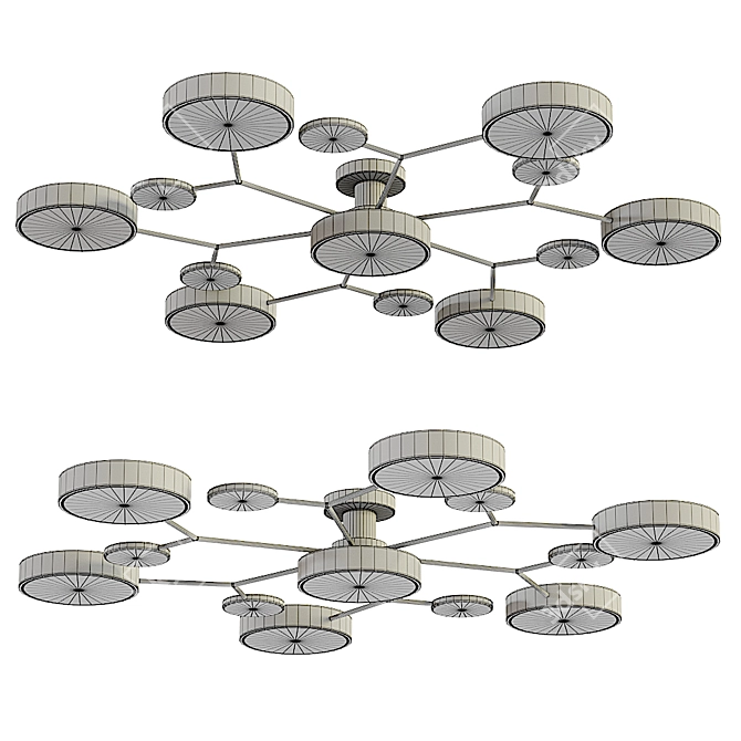 Elegant Aliexpress Chandelier - 1110mm Diameter, 160mm Height 3D model image 4