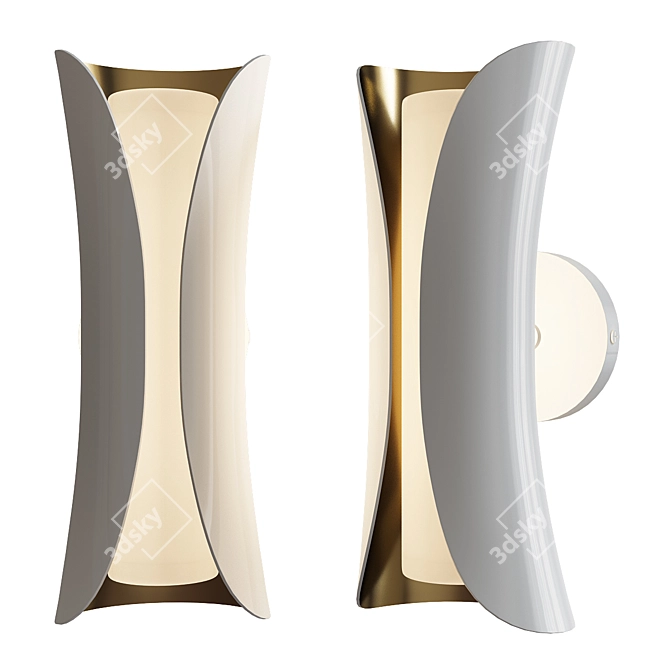Elegant Josie 2-Light Wall Sconce 3D model image 1