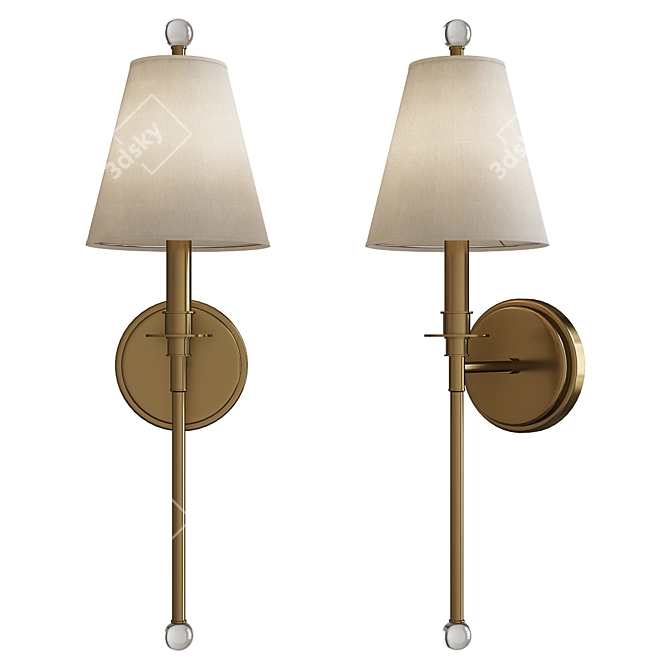 Elegant Riverdale Wall Sconce 3D model image 1