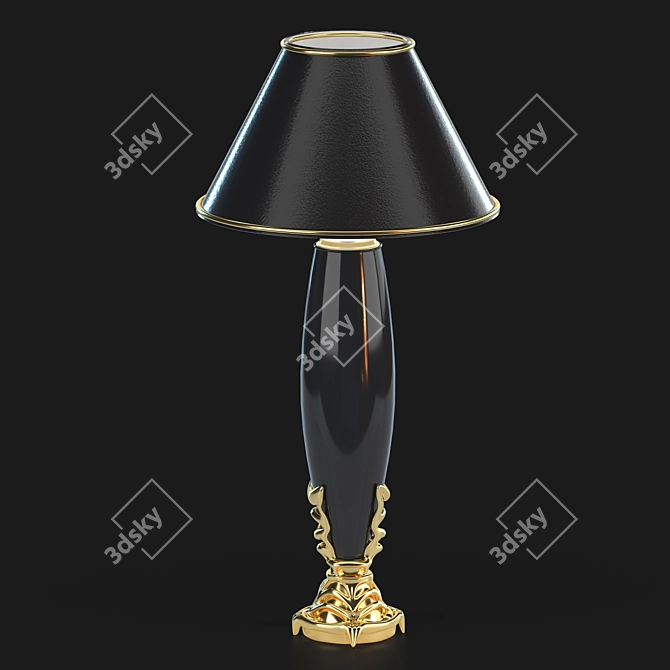 Venturi Arte Lamp: Bronze & Murano Glass 3D model image 2