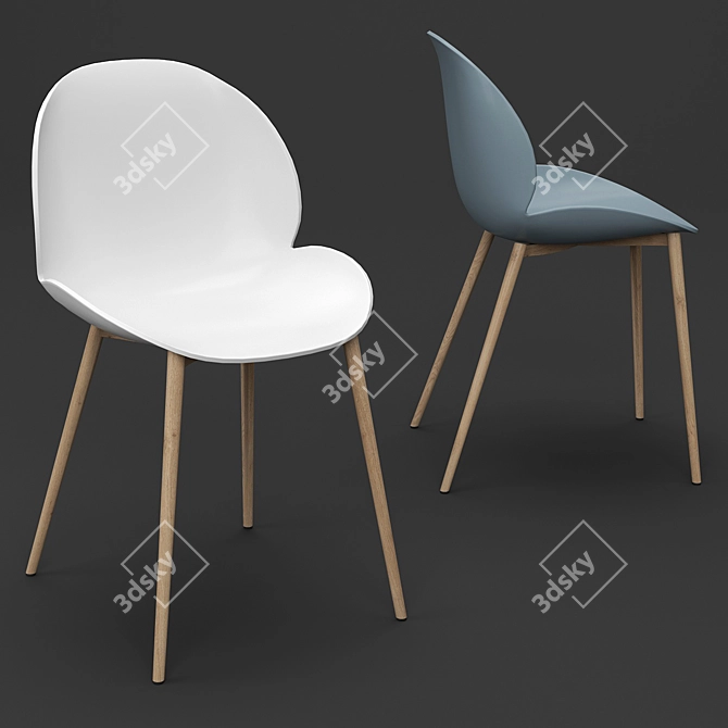 Scandinavian Dining Table Set 3D model image 4