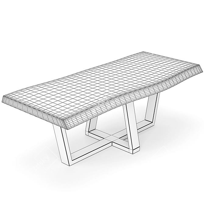 Scandinavian Dining Table Set 3D model image 6