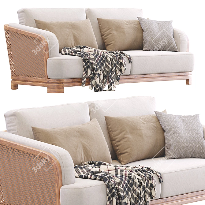 Sleek Borial Sofa 3D model image 1