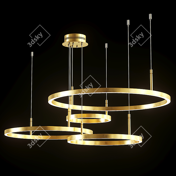 Modern Crystal Pendant Chandelier 3D model image 1