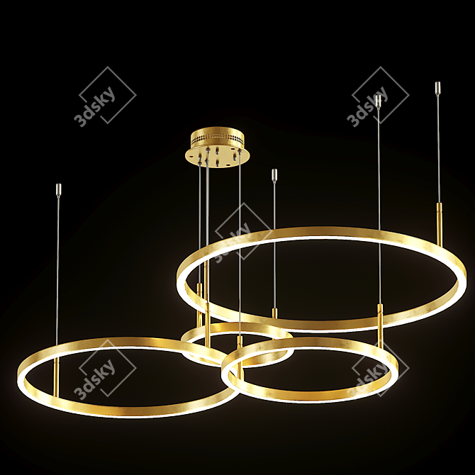 Modern Crystal Pendant Chandelier 3D model image 2