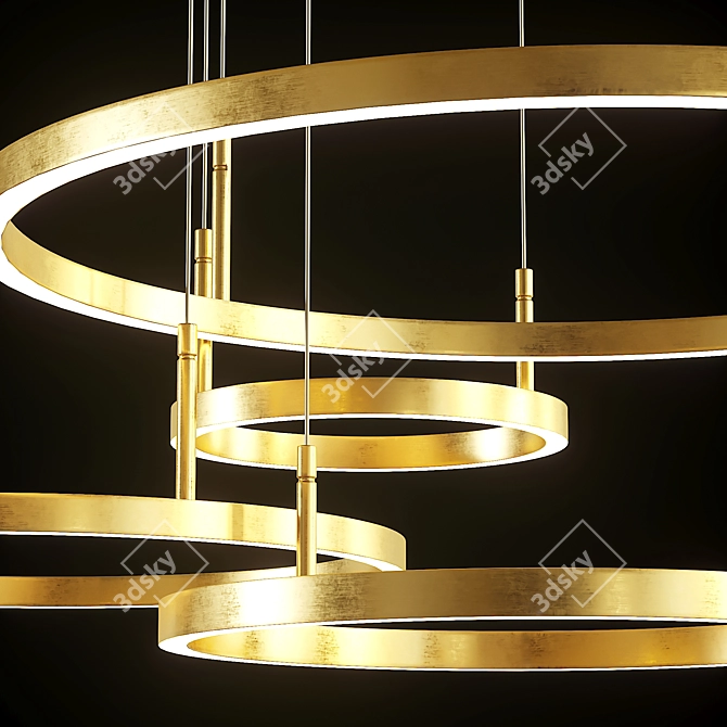 Modern Crystal Pendant Chandelier 3D model image 3