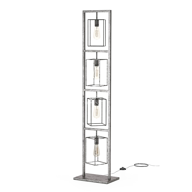 Industrial Vintage Floor Lamp 3D model image 1