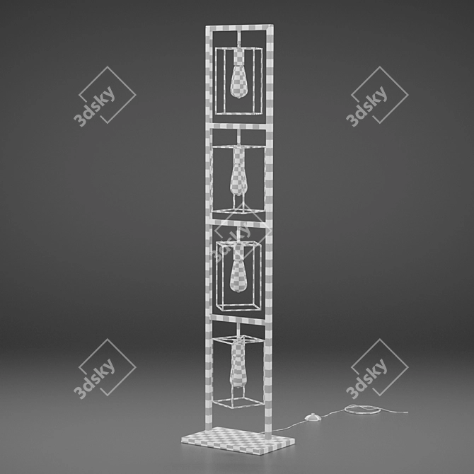 Industrial Vintage Floor Lamp 3D model image 5