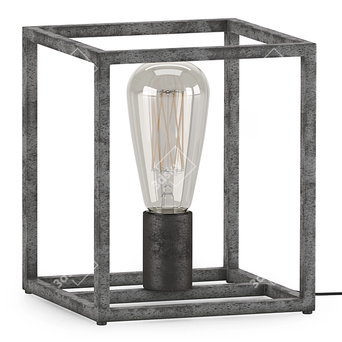 Stylish Industrial Table Lamp 3D model image 1