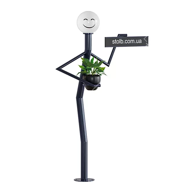 Minimalist LED Park Light 3D model image 2