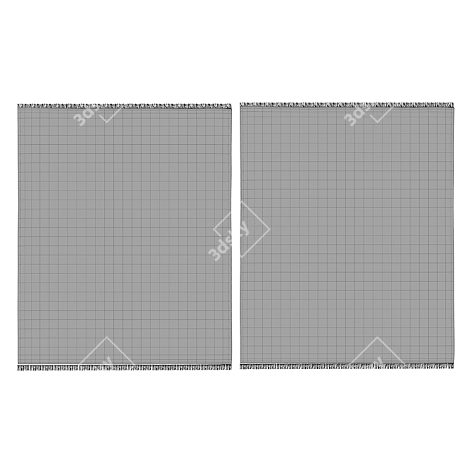 Geometric Charcoal Outdoor Rug: Perfect Blend of Style and Durability 3D model image 3