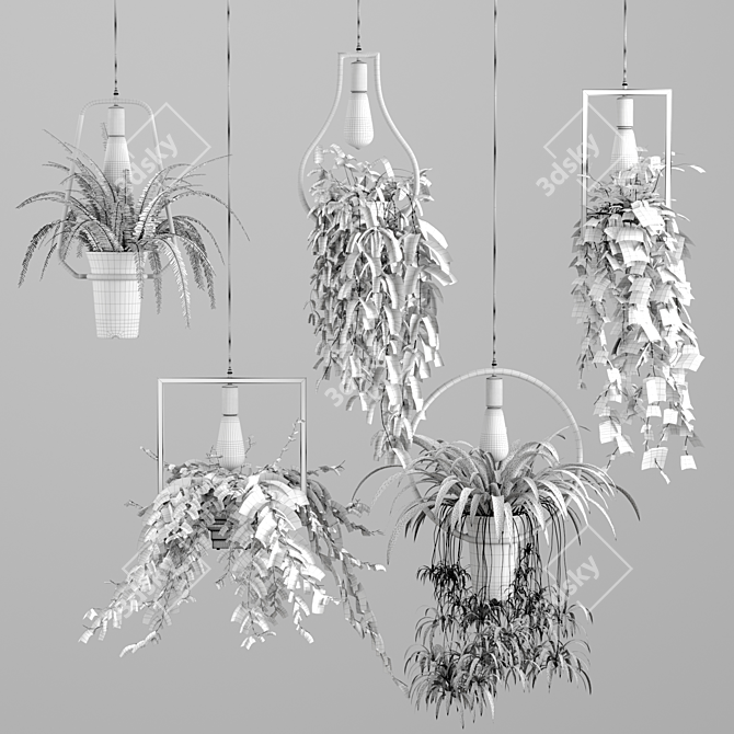 Botanical Cascade Chandelier 3D model image 7