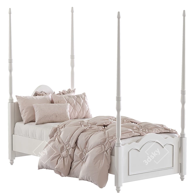 9-Column Children's Bed: Multiple Colors, 95x200cm 3D model image 3