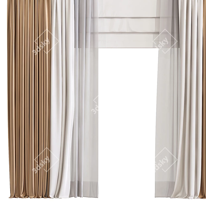 Elegant Curtain 908 3D model image 2
