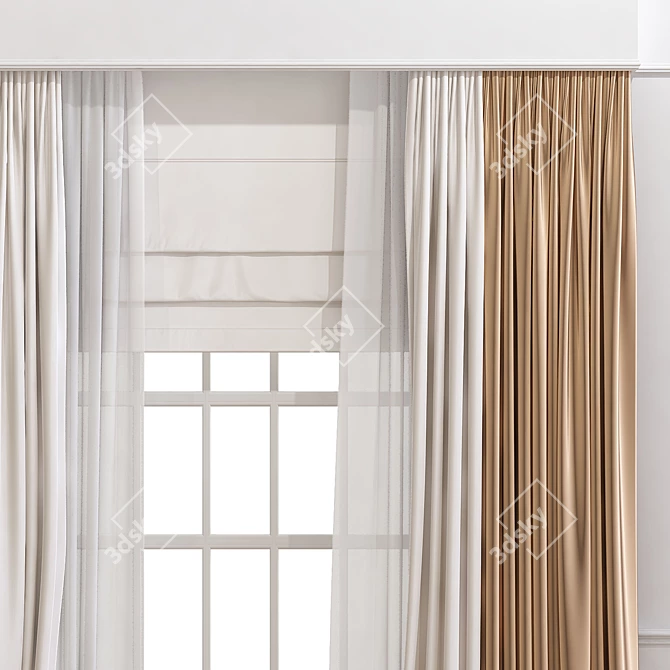 Elegant Curtain 908 3D model image 5