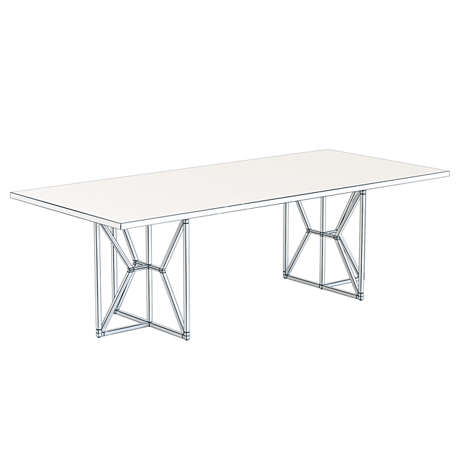 Modern Hayes Rectangular Dining Table 3D model image 2