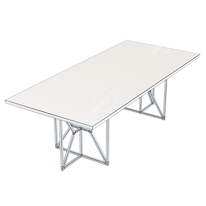 Modern Hayes Rectangular Dining Table 3D model image 4